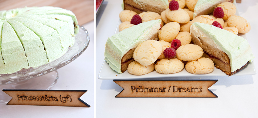 prinsesstårta och drömmar till fika buffet på engelskt bröllop