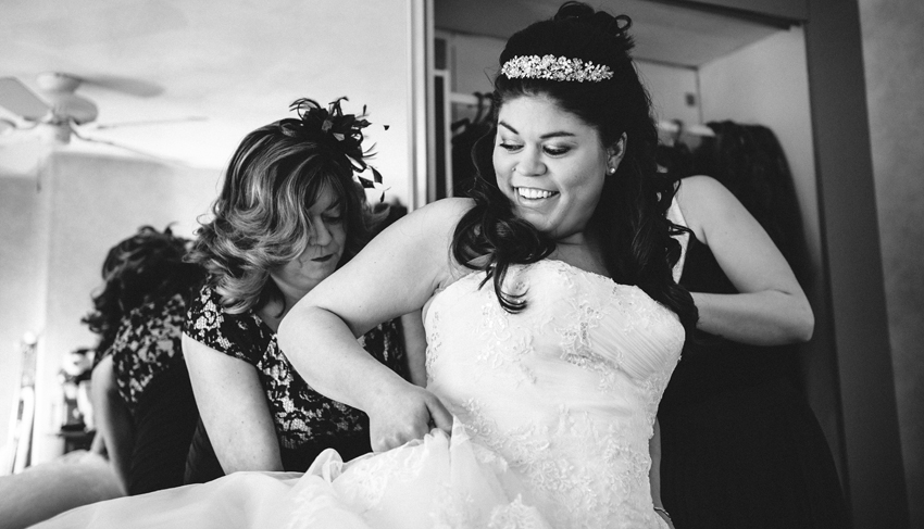 brud kläs svartvit bild