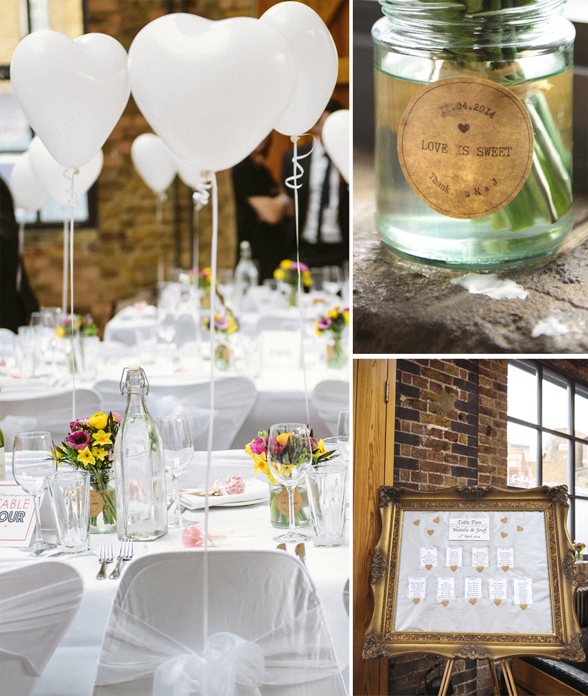 bröllop i lagerlokal detaljbilder