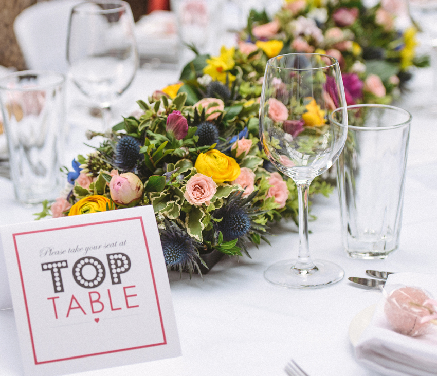 bröllop i lagerlokal honnörsbordet