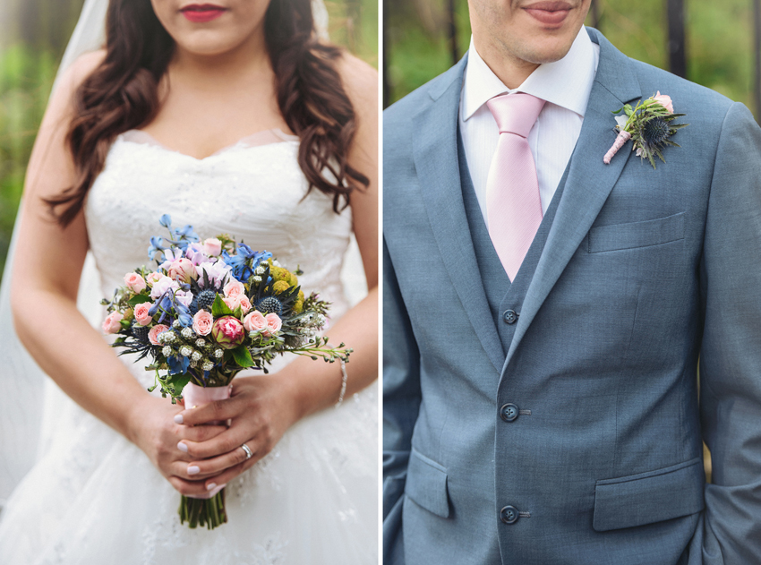 Brudbukett och matchande corsage vårsäsong