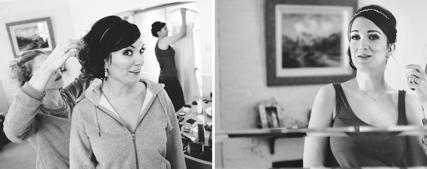 brud och syster bröllopsmorgon