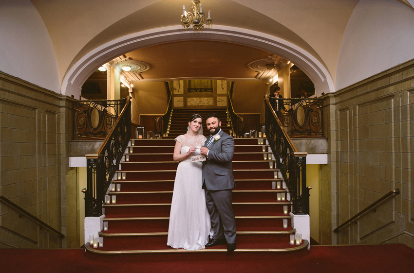 Vintagebröllop porträtt brudpar