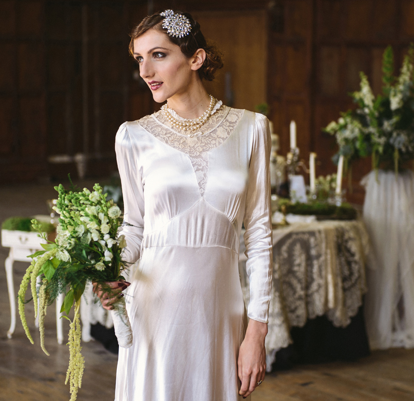 vintage brud närbild accessoarer