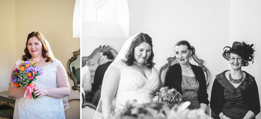 brud och brudtärnor porträtt