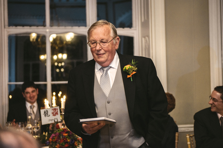 tal mottagning bröllop av brudens far